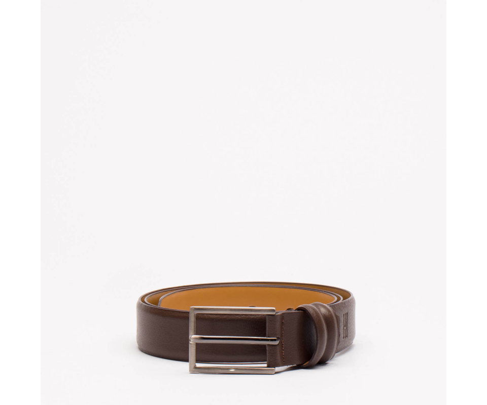 Men's dark brown leather belt